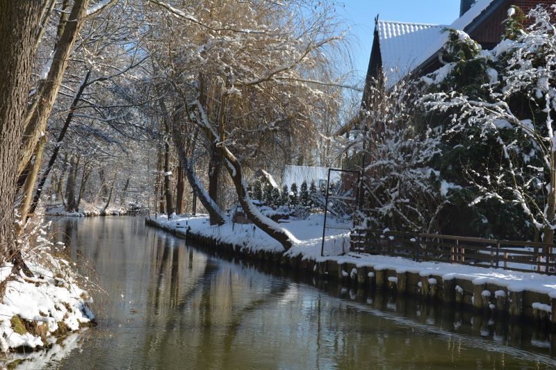 Spreewaldscheune im Schnee