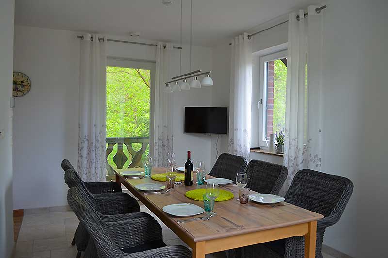 Essbereich in der Ferienwohnung Heuboden