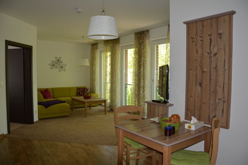 Wohnraum in der Ferienwohnung Strohkammer