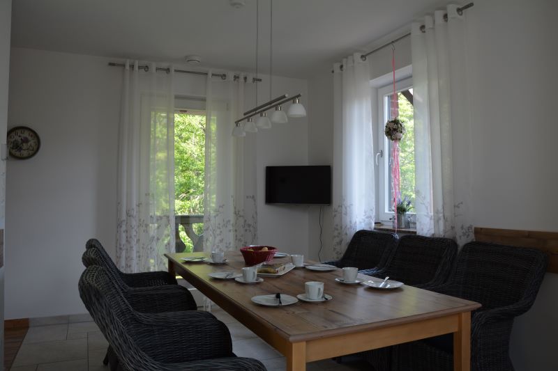 Essbereich in der Ferienwohnung Heuboden