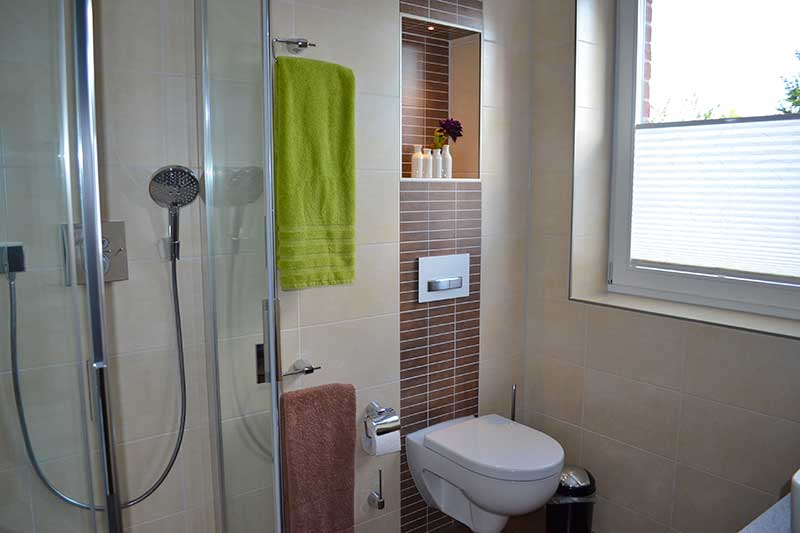 Bad in in der Ferienwohnung Kahnschuppen