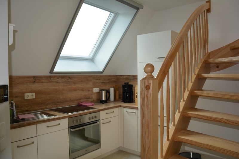 Einbauküche in der Ferienwohnung Kahnschuppen
