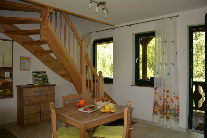 geschwungene Treppe in der Ferienwohnung