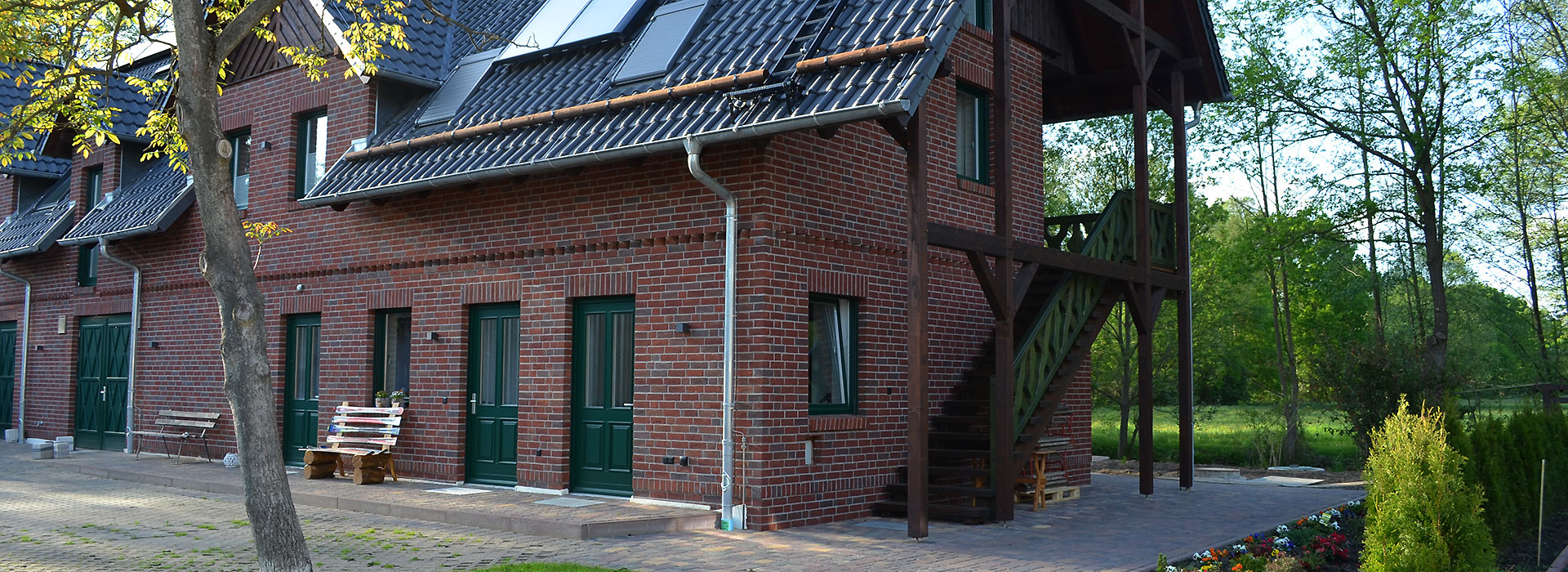 Treppe zu den Ferienwohnungen im Obergeschoss